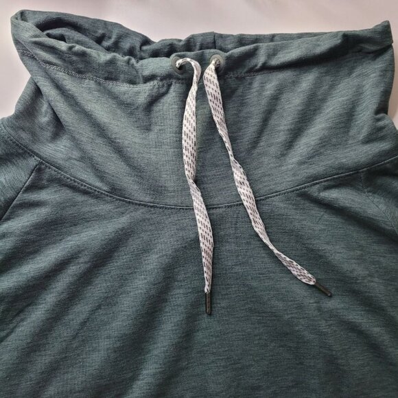Funnel Neck Pullover Sweatshirt Green Lightweight Soft Womens XL Fall Layers - Picture 6 of 10